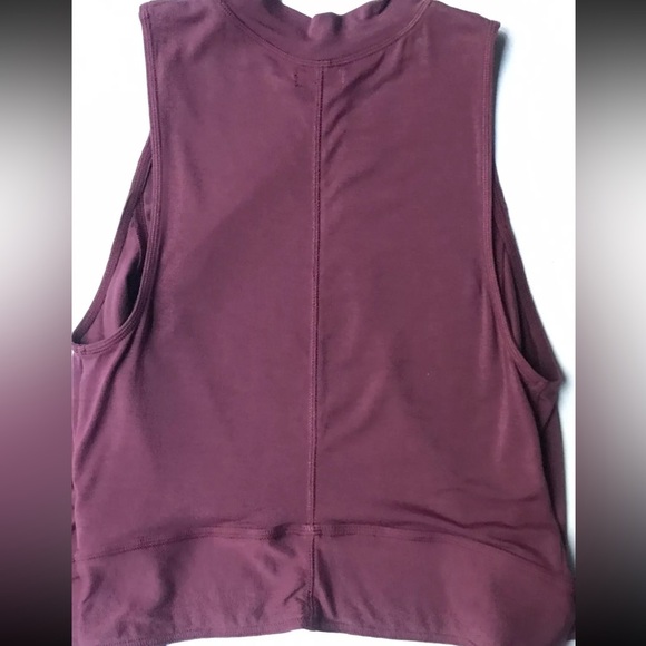 Free People Intimately Mock Neck Split Front Tie Cami - Wine/Bordeaux Size Large - Picture 2 of 16